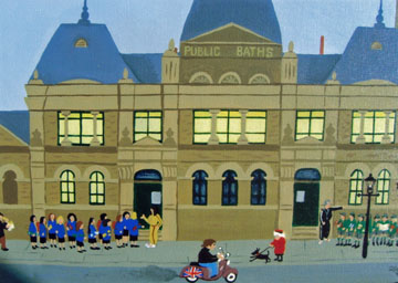 Paul Pleck's painting of Oldham Central Baths